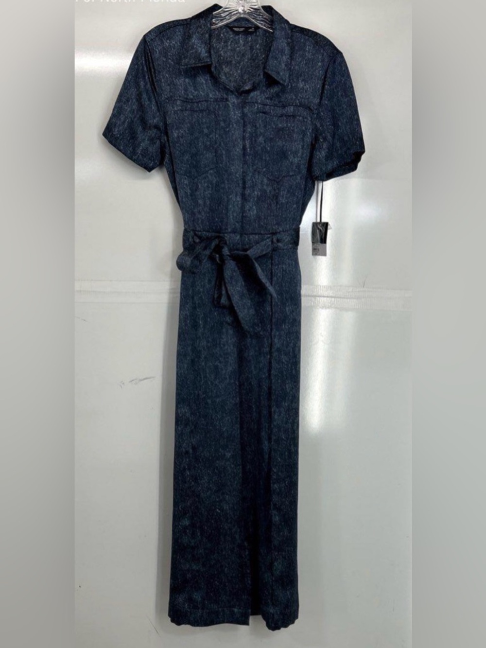 Dark Wash Simply Vera Wang Denim Jumpsuit with Tie Belt